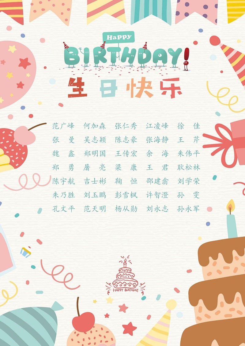【生日祝?！抗ё?1月生日的員工生日快樂(lè)！