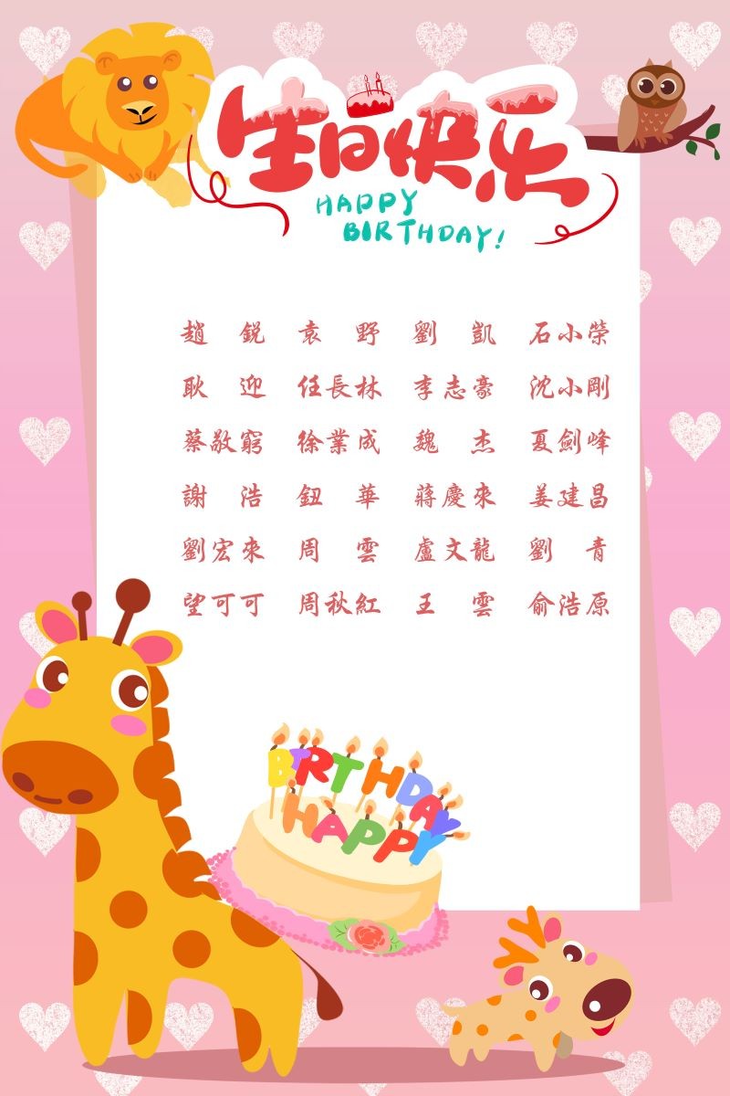 【生日祝?！抗ё?8月生日的員工生日快樂(lè)！